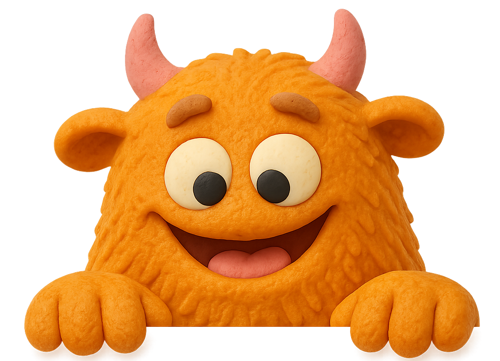 Ctrlcut monster mascot peeking over the top